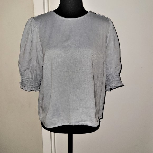 WhoWhatWear Chambray Top - M - Picture 1 of 3